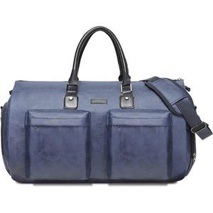 Convertible Leather Garment Bag, Carry on Garment Bags Travel Waterproof Duffel